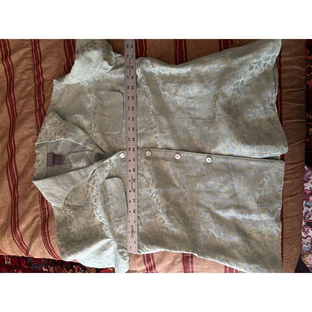 Sigrid Olsen Mint Linen Cotton Blouse Size 8 - Picture 7 of 7